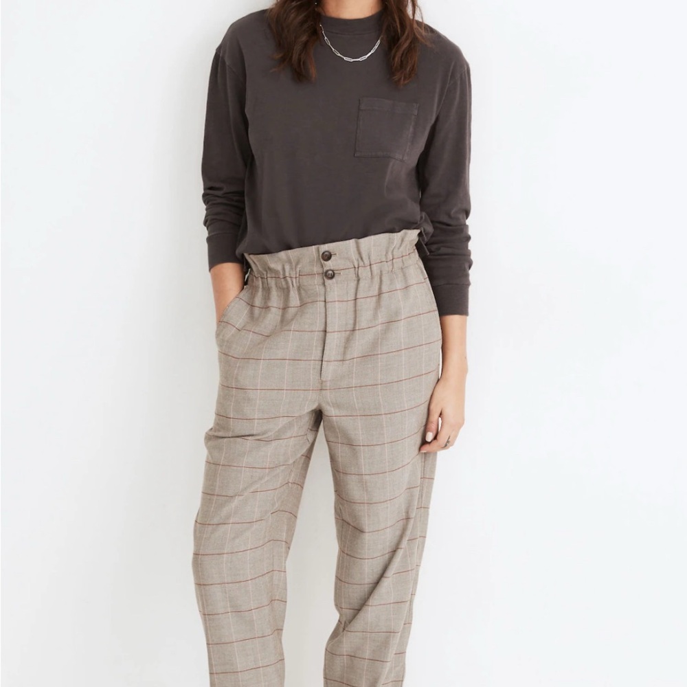 MADEWELL Gray Plaid Women's Pants